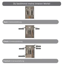 Rauch Wäscheschrank AVOLA 136 x 210 x 54 cm Weiß/Schwarz