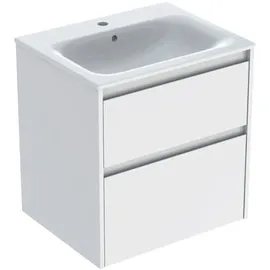 Geberit Renova Plan Möbel-Waschtisch-Set 504039011 Breite 60cm, Korpus/Front weiß / lackiert seidenglanz, Waschtisch: weiß