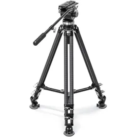 leofoto Carbon-Dreibeinstativ LVC-253C Doppelrohr + Videoneiger BV-20