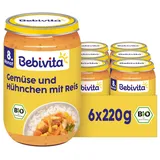 Bebivita Menü Gemüse-Reis mit Hühnchen 6 x 220 g