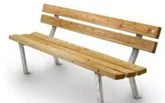 Sitzbank als Stadtmobiliar mit Kiefernholz h35010