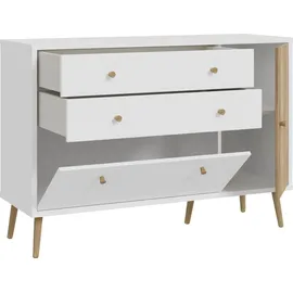 Forte Sideboard Harllson Dekor Weiß, Braun Weiß / Eiche