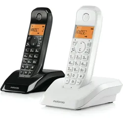Motorola S1202 Doppelpck DECT-Telefone, Anrufsperre, Nicht-Stören, Freisprechen, 50 Kontakte, Anrufer-ID