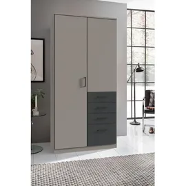 WIMEX Drehtürenschrank Cottbus 90 x 199 x 58 cm Grau/Weiß