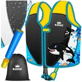 KIDIZ Schwimmweste für Kinder von 2 bis 5 Jahre (M - Brustumfang bis 58cm) Schwimmhilfe, Schwimm-Lernhilfe Weste für Jungen & Mädchen schwarz M