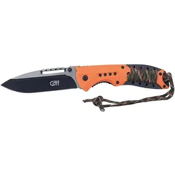 Einhandmesser Herbertz *KB* Farbe schwarz/orange, mit Paracord
