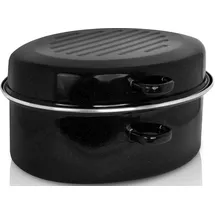 Krüger Bräter, emailliertes Stahlblech, gesprenkelt mit Chromrand, 42 cm Induktion