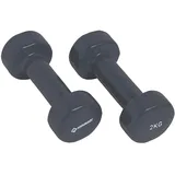 Donic Schildkröt Fitness Vinyl Hanteln 2,0kg Set, 2x grau