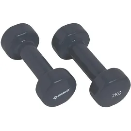 Donic Schildkröt Fitness Vinyl Hanteln 2,0kg Set, 2x grau
