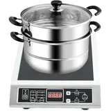 Induktionskochplatte 3500W Einzelinduktionskochfeld, Energiesparendes Design, Touch Sensoren, Timer, 80–300 °C Geeignet für Haushalte, Wohnmobile und Schiffe