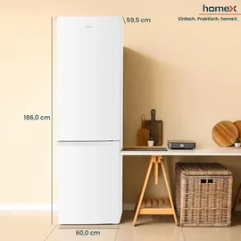 Homex CFS3151C-W Kühl-Gefrierkombination (315 l, 1860 mm hoch, Weiß)