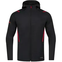 Jako Challenge mit Kapuze schwarz meliert/rot 128