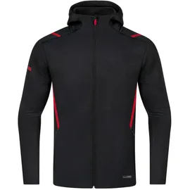 Jako Challenge mit Kapuze schwarz meliert/rot 128