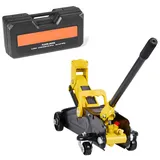 Mophorn Hydraulischer Rangierwagenheber Mit Niedrigem Profil & 360° Rollen, 1,5 T Kapazität, Einzelkolben-schnellhubpumpe, 13-31 Cm Hubhöhe, Geeignet Für Sportwagen Und Limousinen, Gelb + Schwarz
