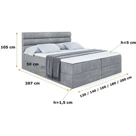 altdecor Boxbett, Grau Samt