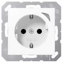 JUNG HOME SCHUKO® Steckdose Energy, Safety+, alpinweiß