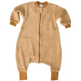 Lilano, Merino Flausch Schlafsack mit Fuß, 100% Wolle (KBA) (Curry/Natur, 74-80) - 74-80