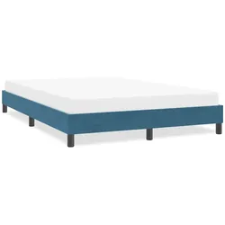 Bettgestell ohne Matratze Dunkelblau 140x210 cm Samt