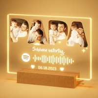 iDIY Spotify glas personalisiert mit Foto LED, Geschenke mit Foto für Papa, Geburtstagsgeschenk für papa Vatertagsgeschenk