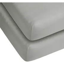ASPERO Spannbettlaken Baumwolle-Jersey-Elasthan 90-100 x 200 cm grau 2 St.