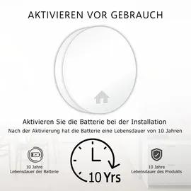 ELRO FS4610 | 3-teiliges Rauchmelder-Set | Dünnster Rauchmelder der Welt | 10 Jahres Batterie Flach Höhe 2,3cm Weiß