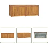 The Living Store - Gartenbox 150x50x55 cm Massivholz Teak - Gartenbox - Teakholz Gartenmöbel - Außenaufbewahrung - Gartenorganisation - Wetterfestes