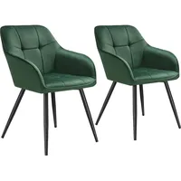 Tectake tectake® Esszimmerstuhl, gepolstert, in Samtoptik, gesteppt, schlanke Stahlbeine,