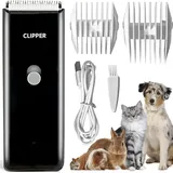 Favrison Elektrische Hundeschermaschine, Haustier Haarschneidemaschinen für Hunde und Katzen, USB Drahtlose Schermaschine Hund Wasserdichte Tierhaarschneidemaschine (Schwarz)