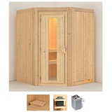 KARIBU Sauna »Liva«, (Set), 9 KW-Ofen mit integrierter Steuerung beige