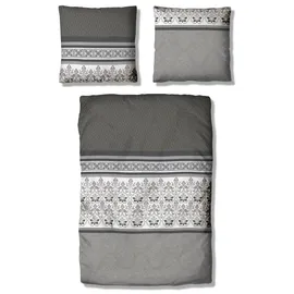OTTO home Cremona romantische Bettwäsche grau 135 x 200 cm + 80 x 80 cm