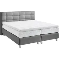 Westfalia Schlafkomfort Boxspringbett, grau, B:215cm L:210cm, Bezug: Kunstleder, Polyurethan;Polsterung: