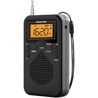 Tendak Mini Radio Batteriebetrieben FM/AM, Taschenradio mit Bildschirmanzeige/Timing-Funktion/Kopfhöreranschluss, Radio Klein mit AAA-Batterie betrieben