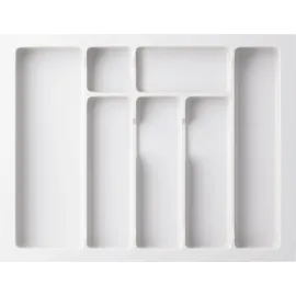 Sossai Besteckeinsatz Divio für Schubladen 60 cm 53 x 43 cm 7 Fächer weiß Kunststoff