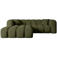 Altdecor Ecksofa Grün, Textil, 5-Sitzer, L-Form Corner Sofa Bett