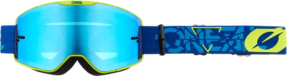 ONeal B-20 Strain V.22, lunettes de soleil miroir - Bleu Foncé/Bleu/Jaune Néon Bleu Réfléchissant - Taille unique
