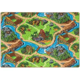 Snapstyle Kinderteppich Strassenteppich Spiel Teppich Dino Welt Grün, in 24 Größen