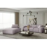 Fun Möbel Sofa Set 2-teilig Sezlong und 3-Sitzer CELES, in Stoff Scala Flieder