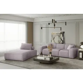 Fun Möbel Sofa Set 2-teilig Sezlong und 3-Sitzer CELES, in Stoff Scala Flieder