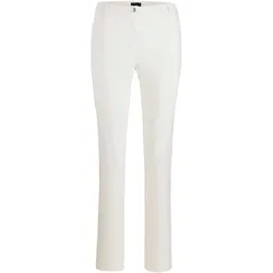Stoffhose GOLDNER "Kurzgröße Leichte Baumwoll-Hose ANNA", Damen, Gr. 23, K-Gr, beige (cremeweiß), Obermaterial: 98% Baumwolle CO. 2% Elasthan EL., Hosen Stoffhose