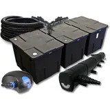 Wiltec - SunSun Komplettset: CBF-350C Teichfilter bis 90000 l Teichfilteranlage Durchlauffilter, CTF-12000 Teichpumpe 12000l/h 100W, CUV-272