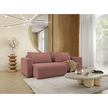 Fun Möbel Ecksofa Sofa mit Schlaffunktion CHAIRA Stoff Curio Rose Ottomane Links - Rosa