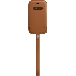 APPLE Smartphone-Hülle "iPhone 12 mini Leather Sleeve" Hüllen Gr. iPhone 12 Mini, braun (saddle brown) Smartphone Hülle