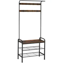 Tectake Garderobenständer Wichita 73,5 x 36 x 184 cm Braun