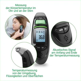 Medisana TM 750 digitales Fieberthermometer Ohrthermometer Stirnthermometer 6in1