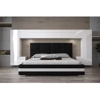 ROYAL24_MARKT Schlafzimmer-Set - Bett mit Panama Schränken, (Komplett Set, 8-St., Panama 6), Eine Note die Eleganz ergänzt. weiß 323 cm x 167 cm x 35 cm