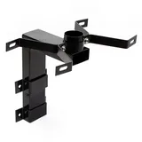 Wiltec Wandhalterung schwarz 50 x 120 x 250 mm für Us Mailbox, amerikanischer Briefkasten mit Fahne, Standbriefkasten Wandhalter Stahl amerikanisches Design