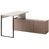 Mirjan24 Schreibtisch Kaschmir, Trüffeleiche, Holzwerkstoff, Rechteckig,Rechteckig, 260x77x55 cm, Arbeitszimmer, Schreibtische, Schreibtischkombination