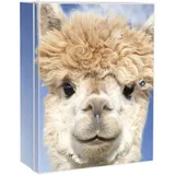 Banjado XXL Medizinschrank Abschliessbar 35x46x15cm Arzneischrank Weiß Aus Metall Mit Motiv Lama