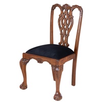 Vintage Esszimmerstuhl Chippendale Stuhl Mahagoni Antik Polsterstuhl Holzstuhl