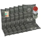 GO-DE Textil Bequeme und attraktive Polsterauflagen für Hochlehner-Gartenstühle (6er-Set, Stempel anthrazit, Hochlehner)